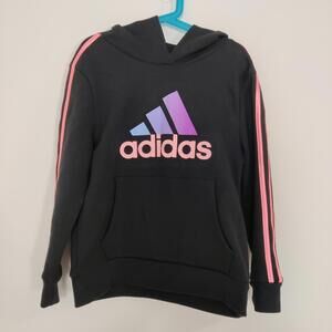 Adidas Girl's Hoodie in Black Pink Size Youth Medium Athleisure
